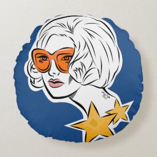 Almofada Redonda Ela é um Estilo Retro Estrela