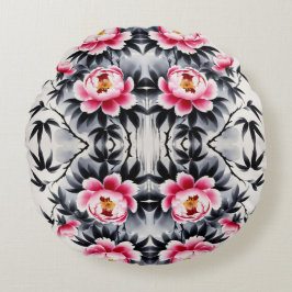 Almofada Redonda Elegância em Flor: Harmonia Floral impressa