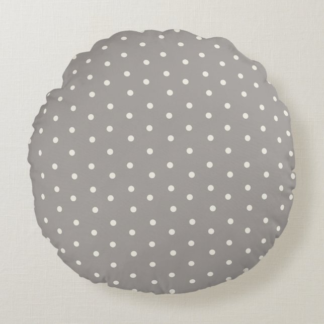 Almofada Redonda Elegant Gray Dot Modern Baby Round Pillow (Frente)