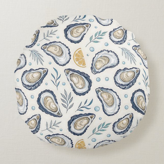 Almofada Redonda Elegant Marine Oysters (Frente)