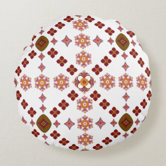 Almofada Redonda Elegant Red Mandala Geometric Bedroom & Home Texti