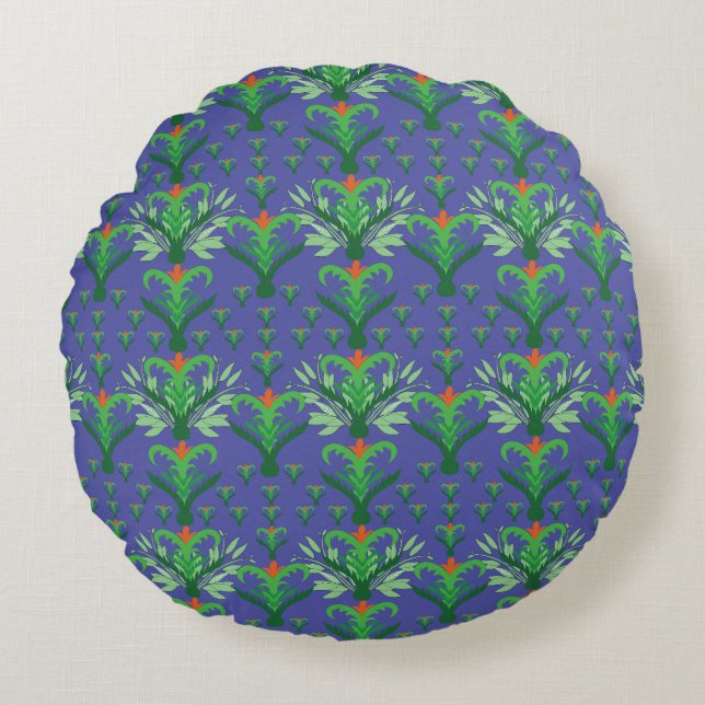 Almofada Redonda Elegant Red Mandala Geometric Bedroom & Home Texti (Frente)