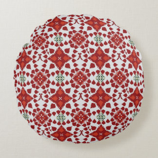 Almofada Redonda Elegant Red Mandala Geometric Bedroom & Home Texti
