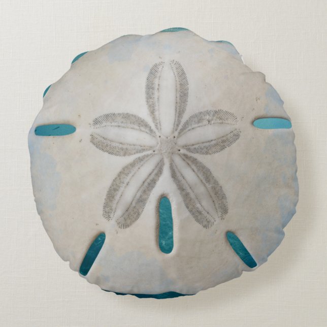 Almofada Redonda Elegant Sand Dollar Beach Decor (Verso)