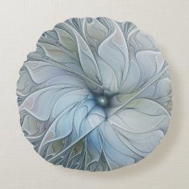 Almofada Redonda Elegante Beleza Arte Fractal Abstrata Moderna Flor