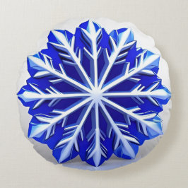 Almofada Redonda Elegante design de floco de neve 3D