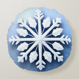 Almofada Redonda Elegante design de floco de neve 3D