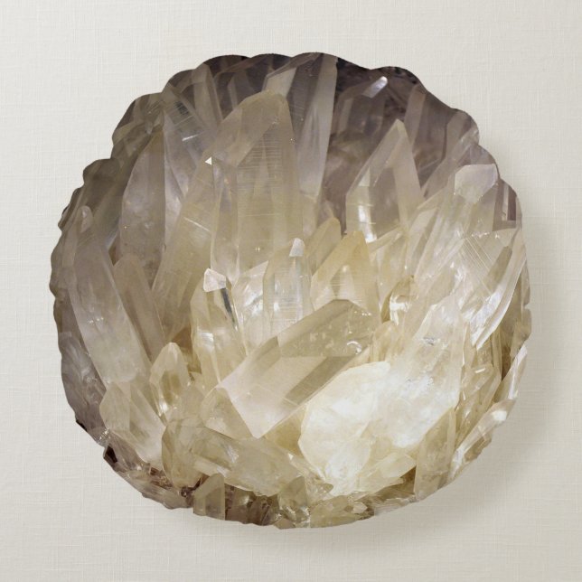 Almofada Redonda Elegante Energy Graphic Clear Quartz (Frente)