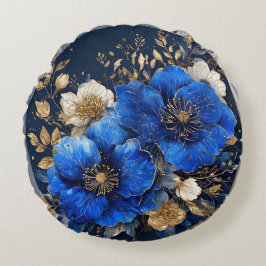 Almofada Redonda Elegante Floral Trabalho de arte