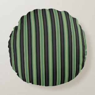 Almofada Redonda Elegante Vintage Verde Salvia Oliva Preto 3D Listr