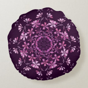 Almofada Redonda elemento floral do vintage