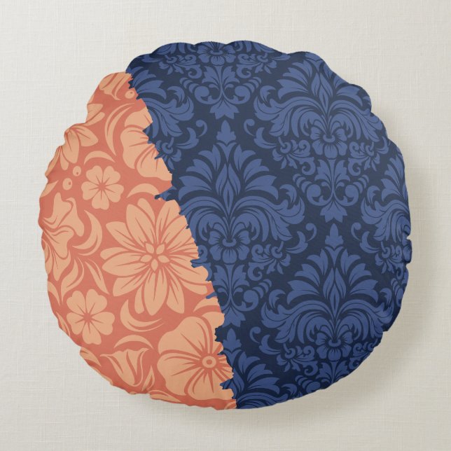 Almofada Redonda Elementos Ornamentais de luxo (Frente)