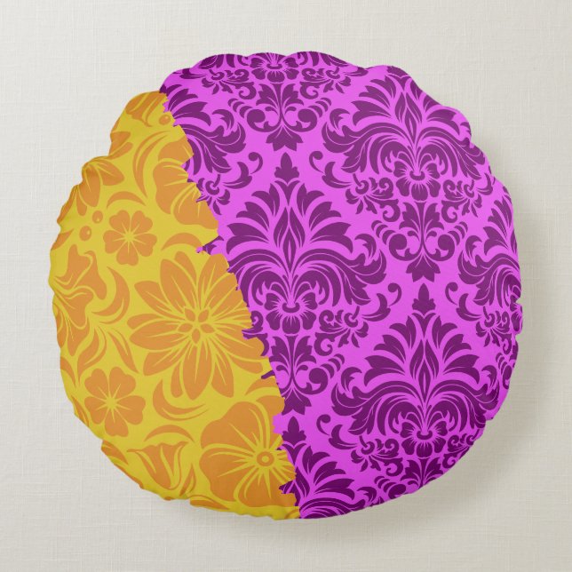 Almofada Redonda Elementos Ornamentais de luxo (Frente)