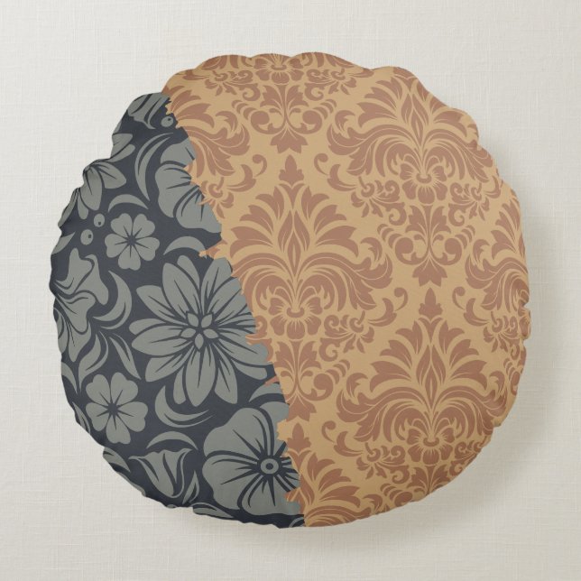 Almofada Redonda Elementos Ornamentais de luxo (Frente)