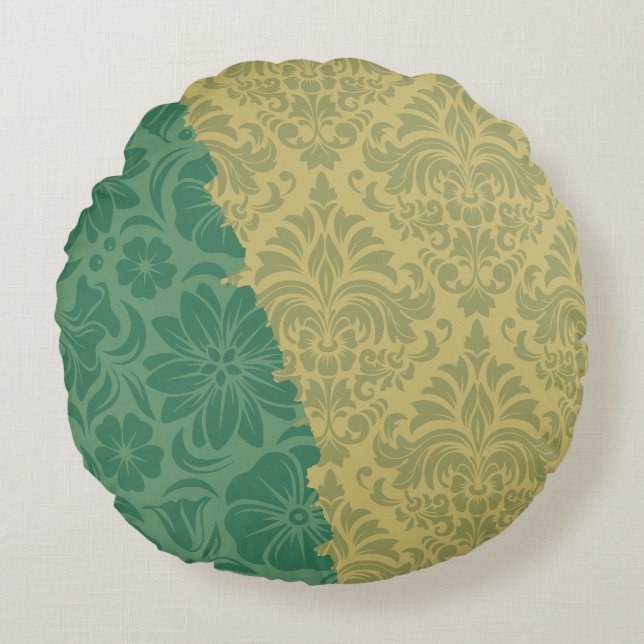 Almofada Redonda Elementos Ornamentais de luxo (Frente)