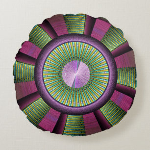 Almofada Redonda Em volta de e arte decorativa moderna colorida do