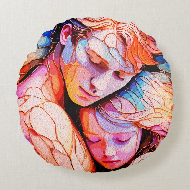 Almofada Redonda Embraço Guardião Eetético - Vidro Fantasia Contido (Frente)