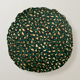 Almofada Redonda Emerald e Dourado Safari Series Design 1