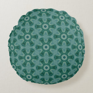 Almofada Redonda Emerald Starburst Kaleidoscope