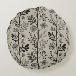 Almofada Redonda Enchanted Vertical Garden Reverie XL black beige