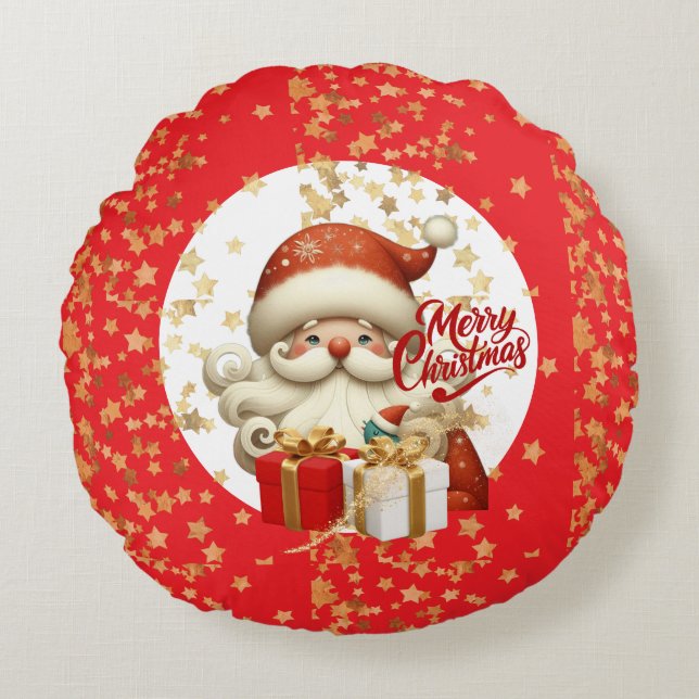 Almofada Redonda Enfeite de decoração de Natal 🎅 (Frente)