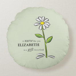 Almofada Redonda Enfermeira Nascimento Religiosa Margarida Verde Pe