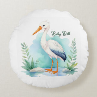 Almofada Redonda Enfermeiro de Stork personalizável set Baby Doll