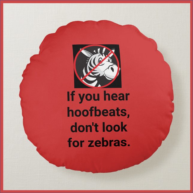 Almofada Redonda Engraçado dizer Red and Black Zebra (Criador carregado)