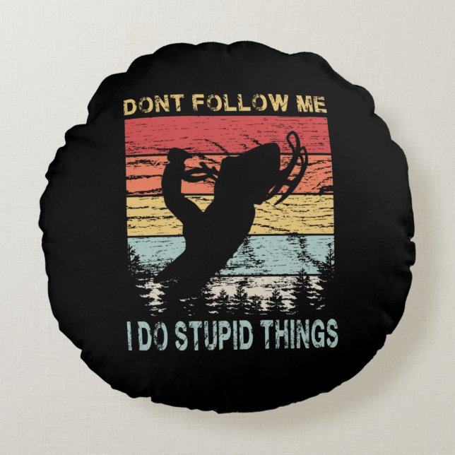 Almofada Redonda Engraçado Snowmobiling (Frente)