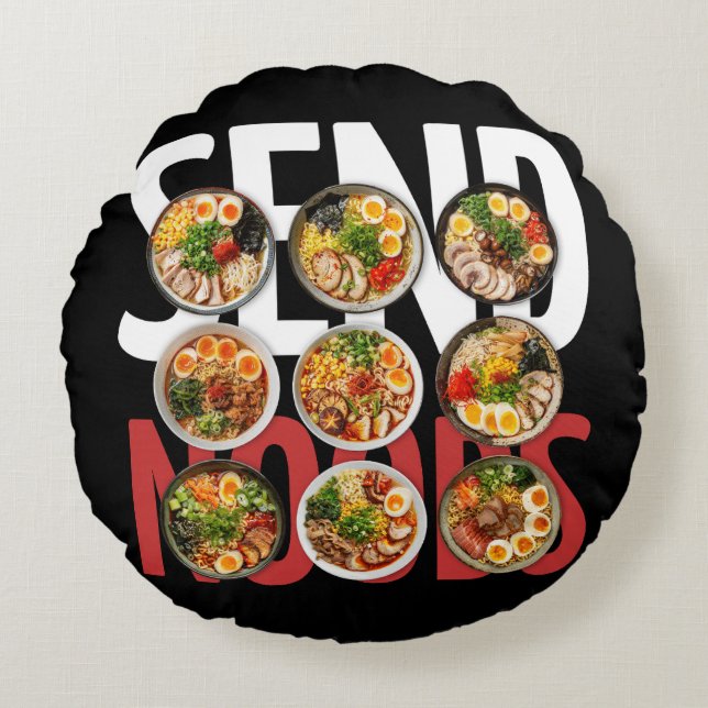 Almofada Redonda Enviar Noods (Frente)