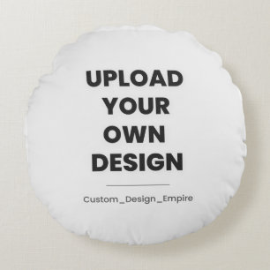 Almofada Redonda Envie Seu Próprio Design Aqui Modelo Personaliza