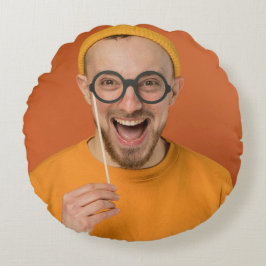 Almofada Redonda Envio de Selfie de Foto Engraçada 