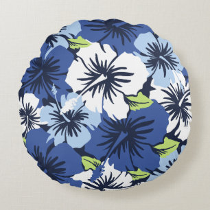 Almofada Redonda Epic Hibiscus Hawaiian Floral Aloha Shirt Impress