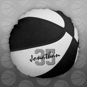 Almofada Redonda equipe de meninos brancos negros cores basquetebol