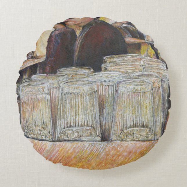 Almofada Redonda Equivalente Luminoso de Emoções Apaixonadas (Frente)