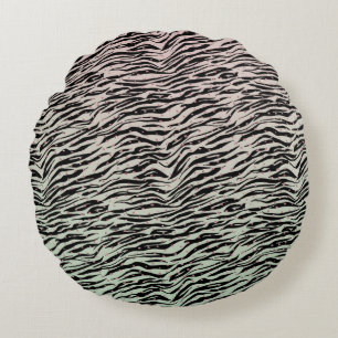 Almofada Redonda Escamoteador preto-zebra impressa Pontos brilhante