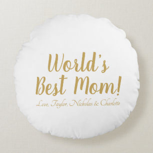 Almofada Redonda Escrita personalizada personalizada da Melhor Mãe