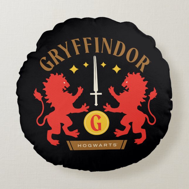 Almofada Redonda Espada Gráfica de Duplo Leão da Casa GRYFFINDOR™ (Frente)