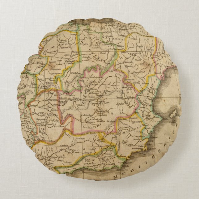 Almofada Redonda Espanha e Portugal 4 (Frente)