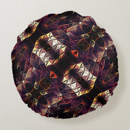 Almofada Redonda Espelhamento de triângulos que geram formas estran