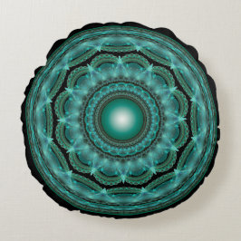 Almofada Redonda Esplêndida mandala brilhante fractal