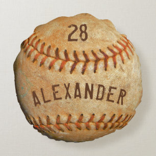 Almofada Redonda Esportes Brancos de Basebol Personalizados
