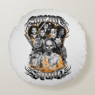 Almofada Redonda Esquadrão Suicida   Task Force X Tatuagem Tribal