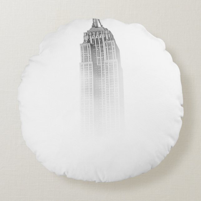 ALMOFADA REDONDA ESQUETA DE CONSTRUÇÃO DO ESTADO EMPIRE (Frente)