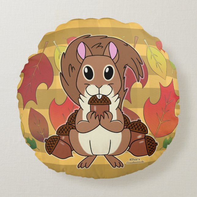 Almofada Redonda Esquilo Esquilo - (Frente)