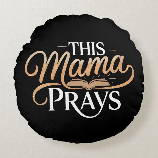 Almofada Redonda Esta Mamã Reza (Frente)