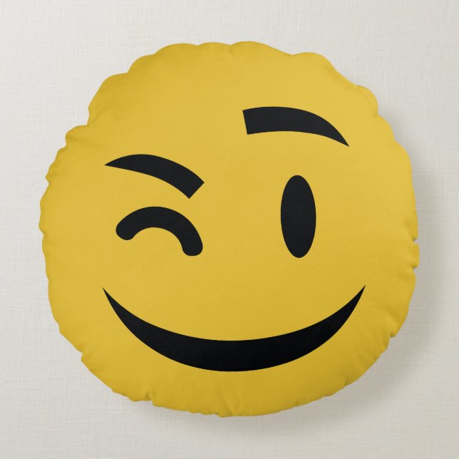 Almofada Redonda está pisc em você o emoji (Frente)