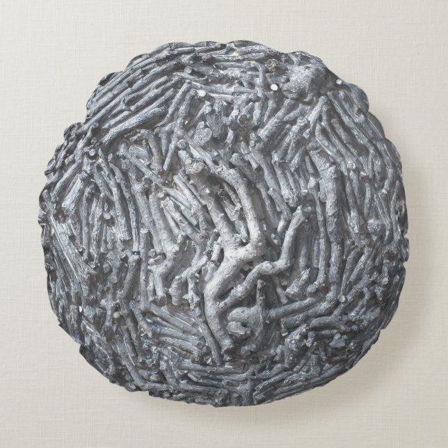 Almofada Redonda Estacas: Lua (Frente)