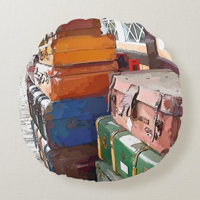 ALMOFADA REDONDA ESTAÇÕES DE COMBOIO (Frente)