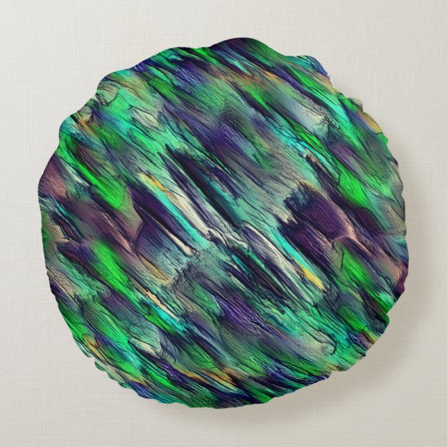 Almofada Redonda estalactite ou camadas coloridas virtuais destruíd (Verso)